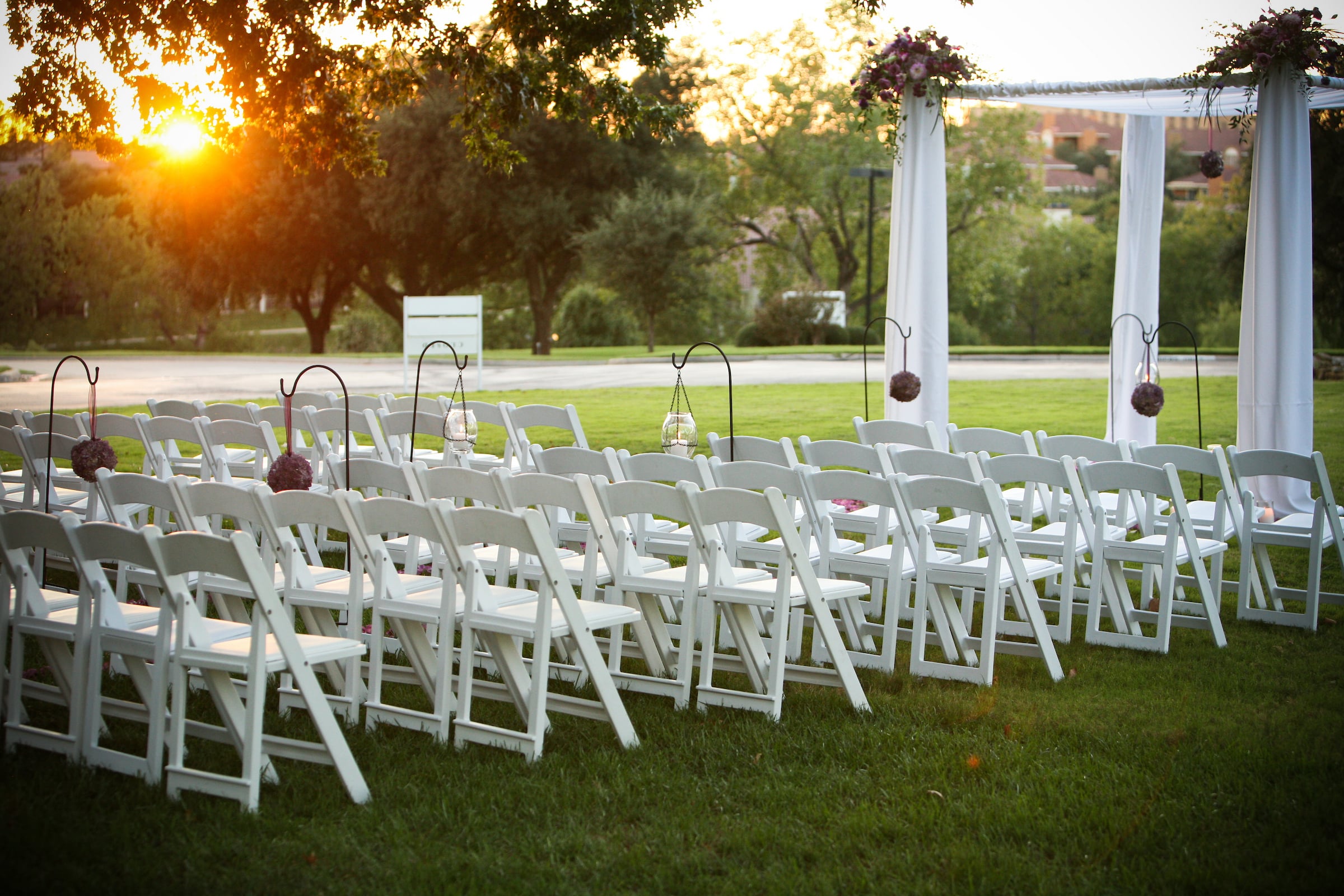 wedding ceremony area set up