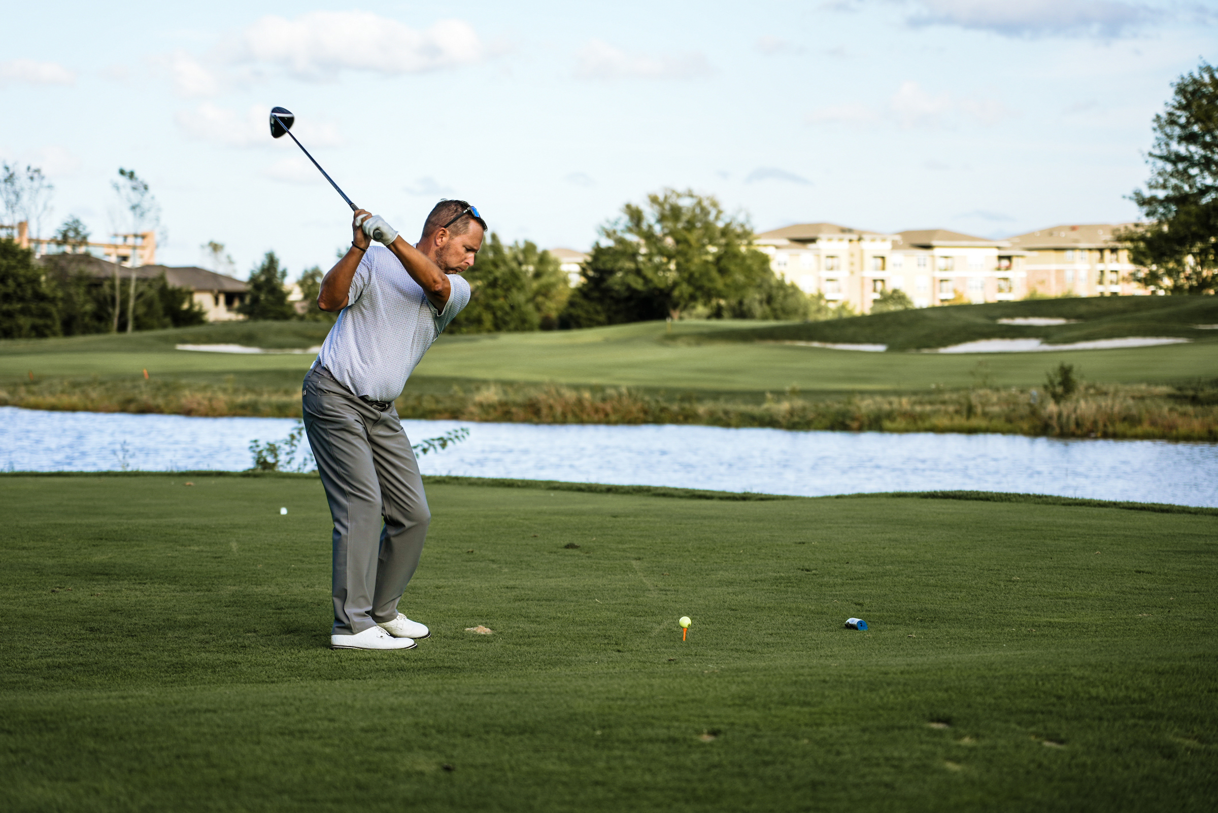 Golfer swinging