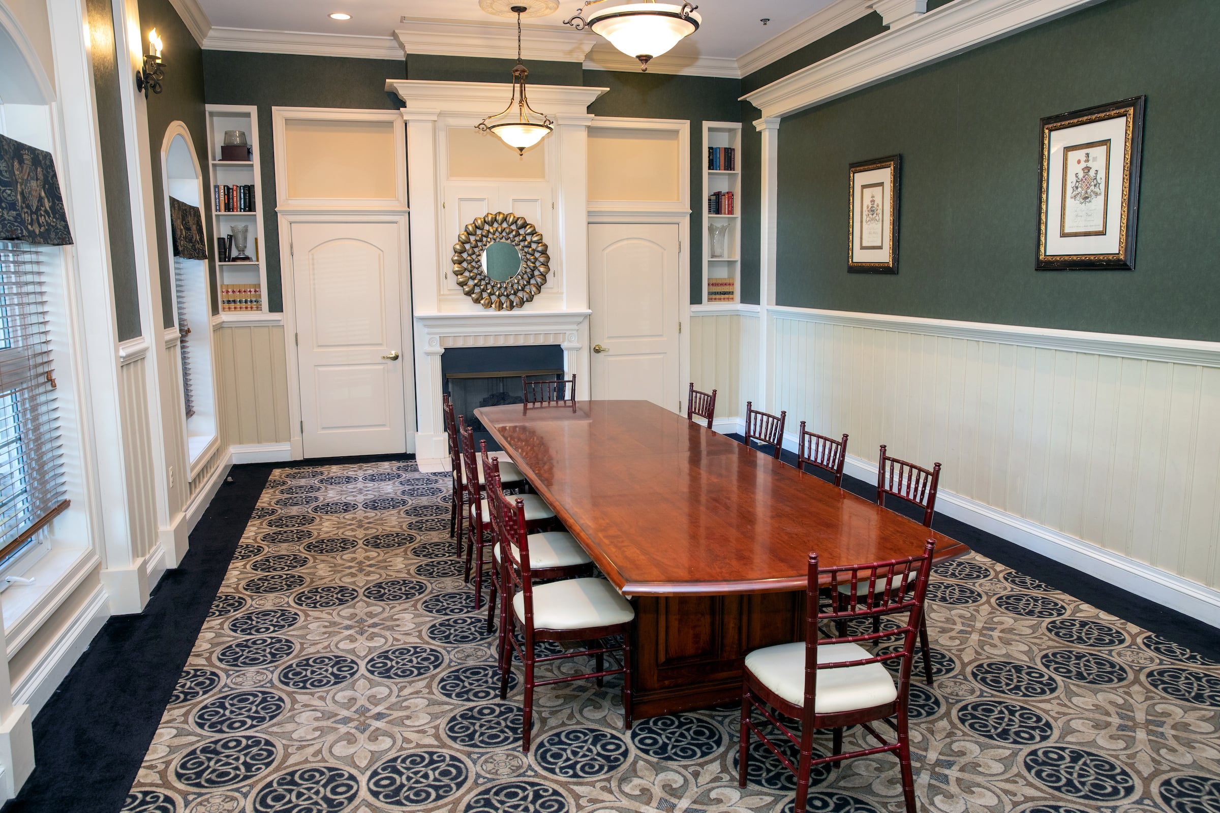 event space with a long table