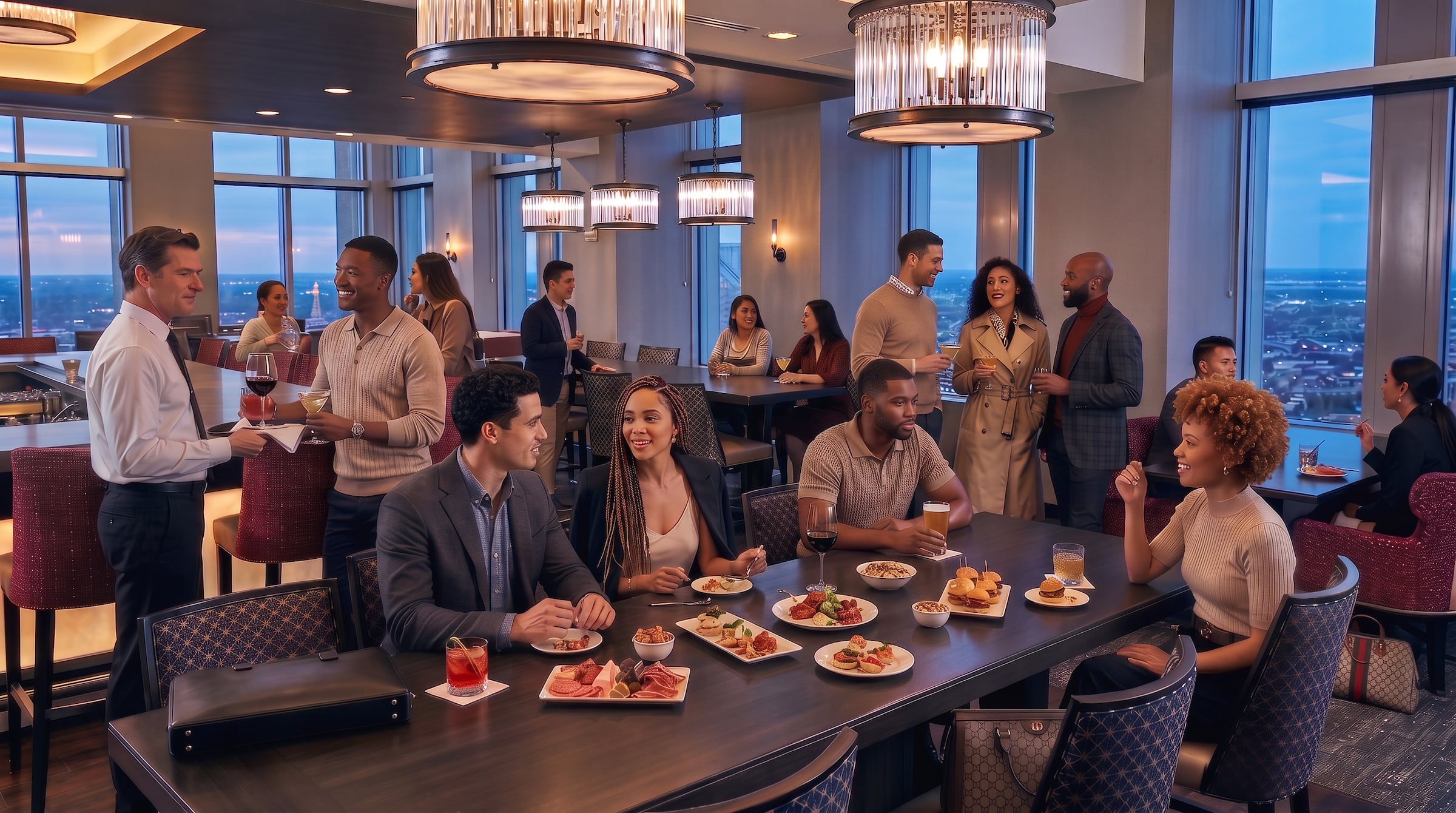 Pyramid Club dining room full of people