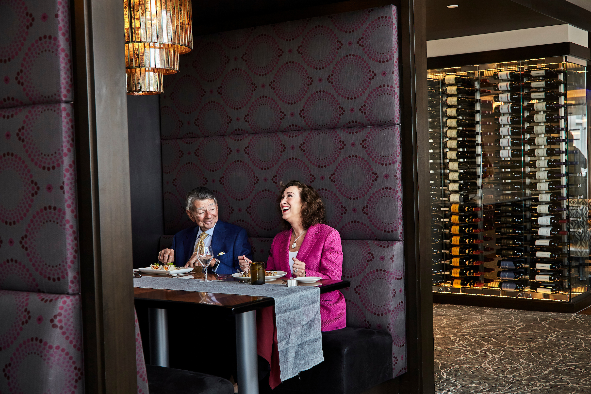 Couple dining at Pyramid Club