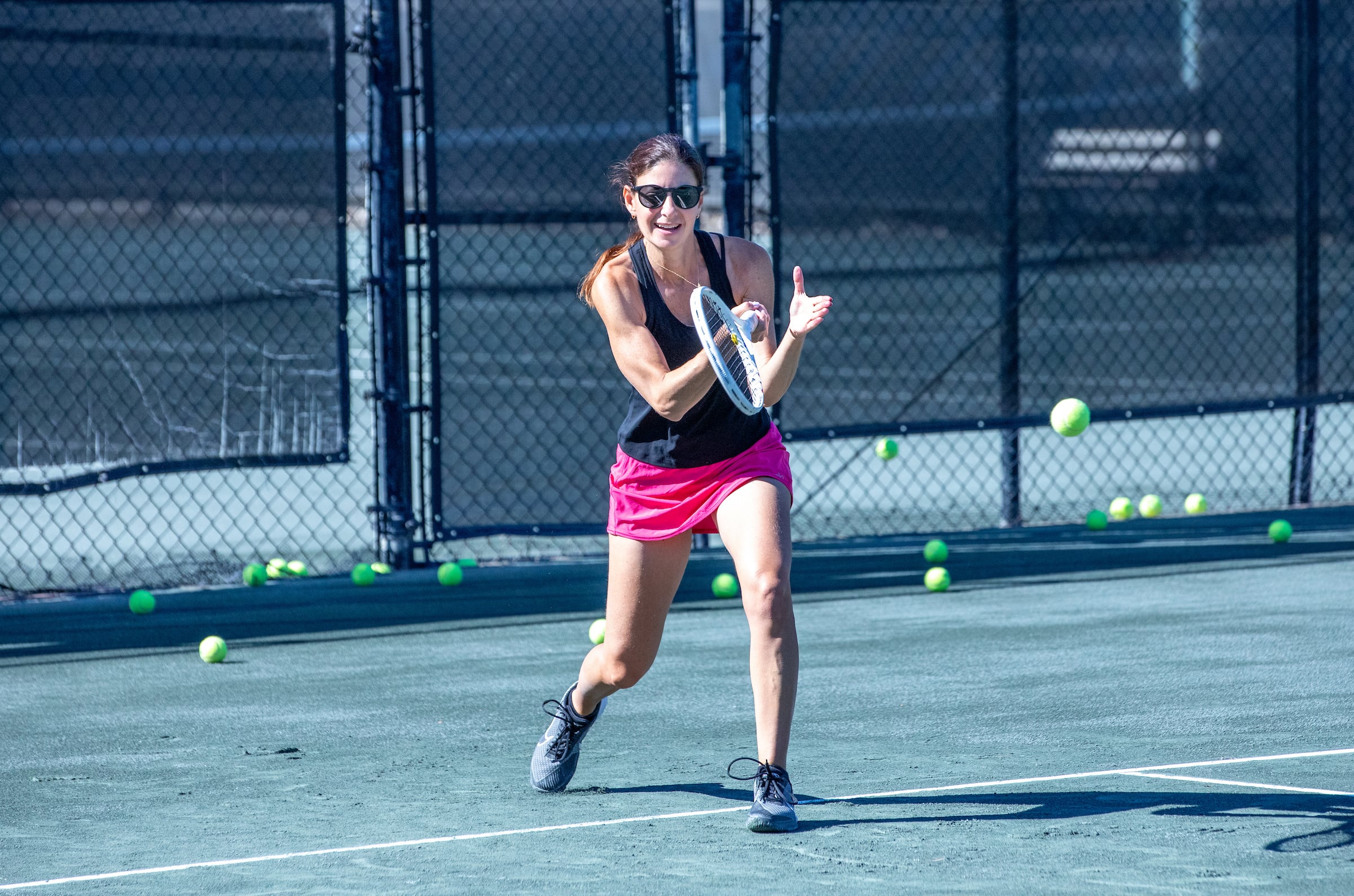 Woman playing tennis