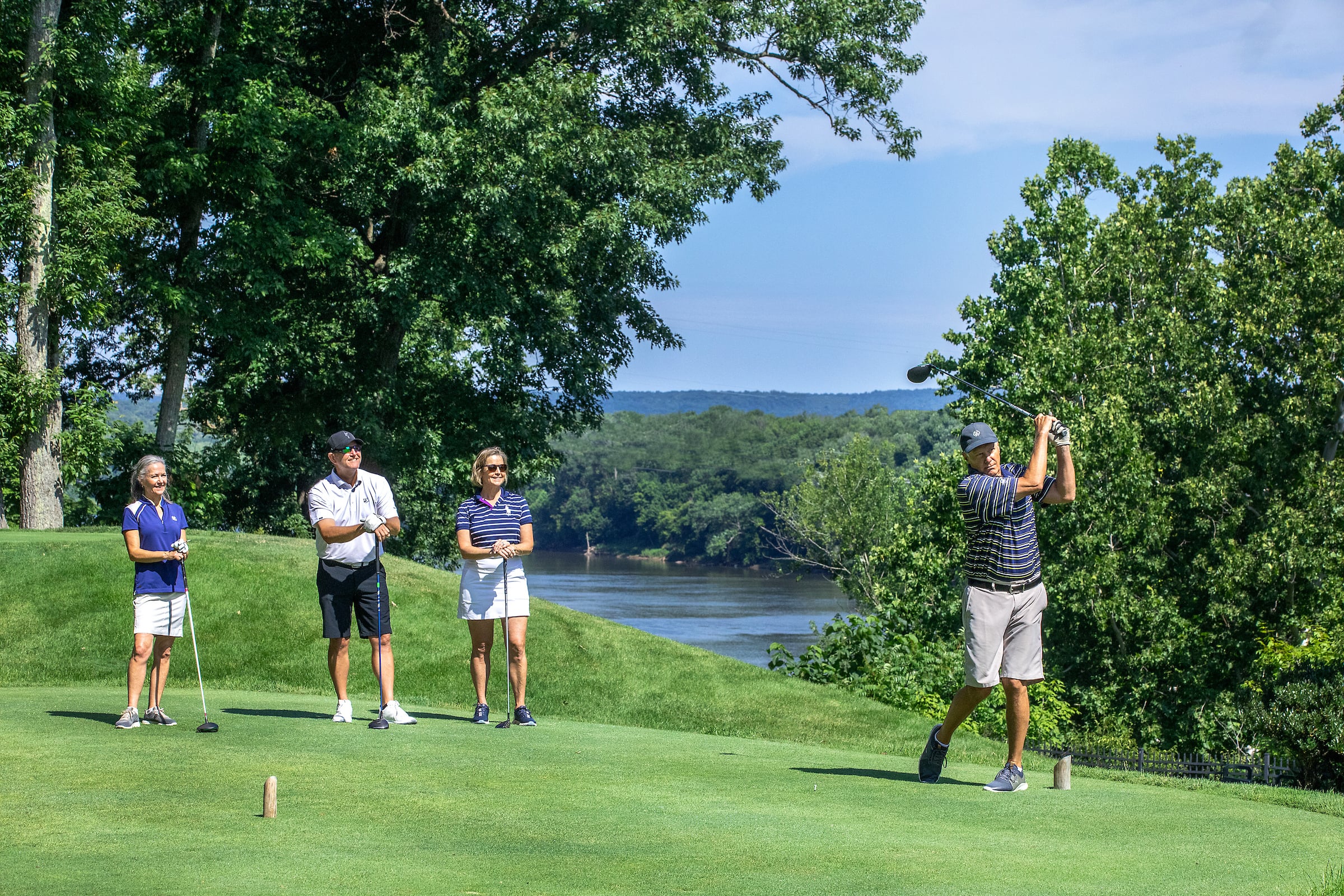 golfers on course