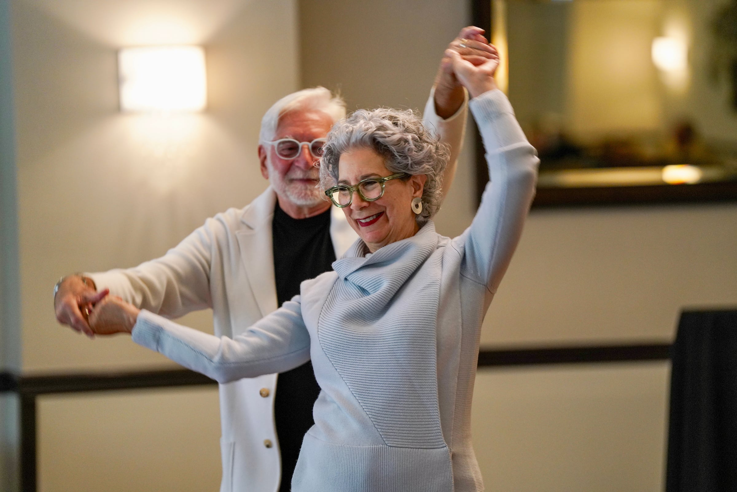 Elderly couple dancing