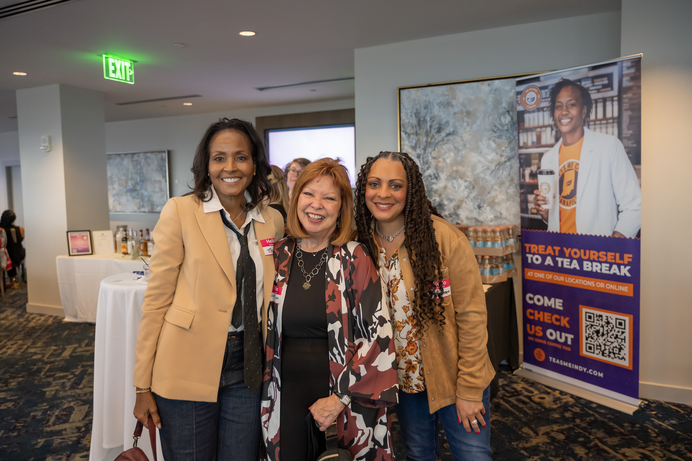 Three women at a private event