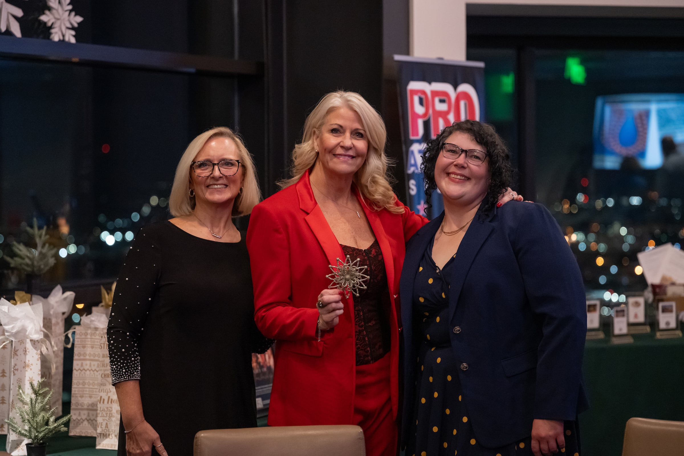 three women at a private event