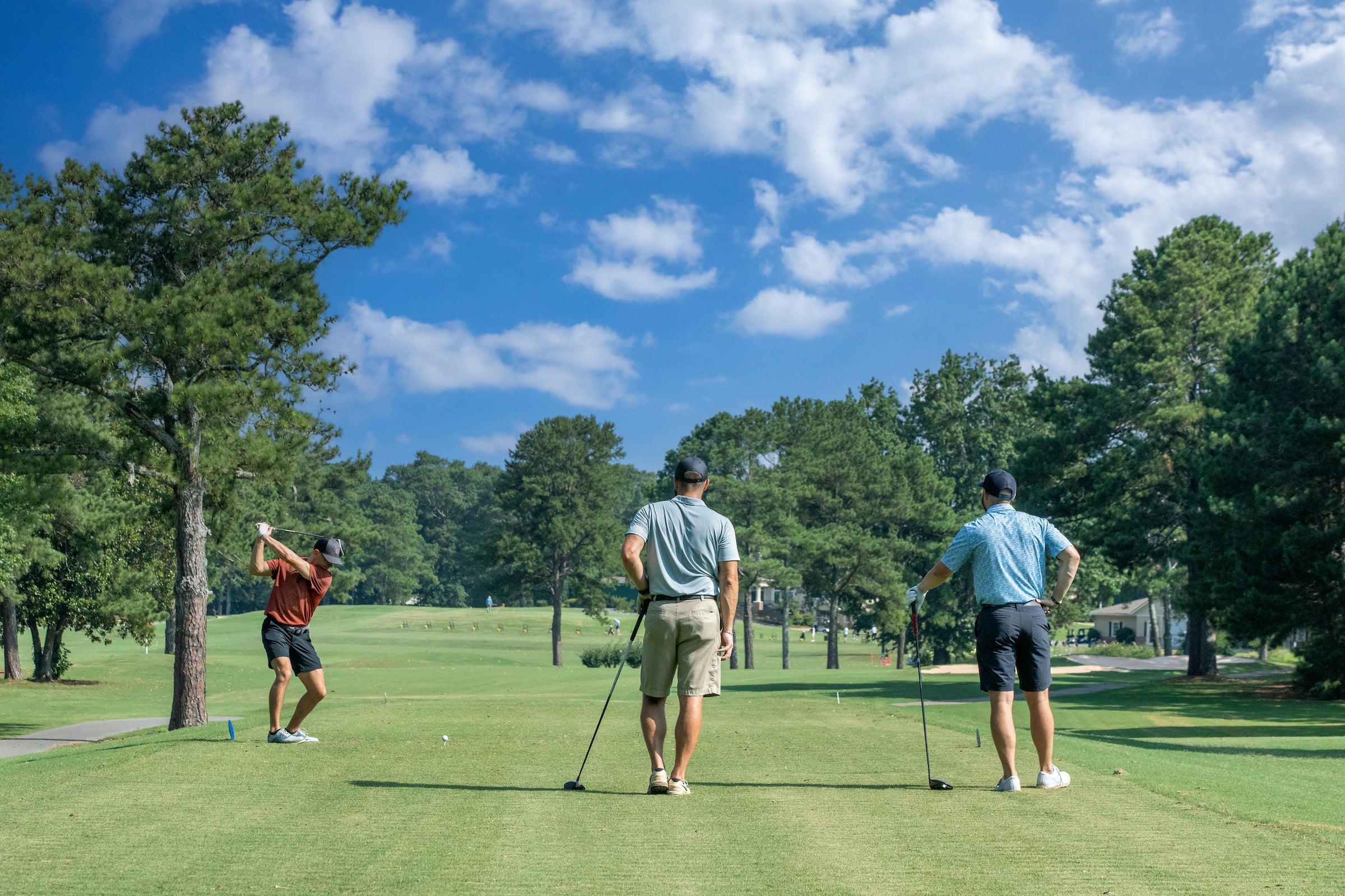 golfers on course
