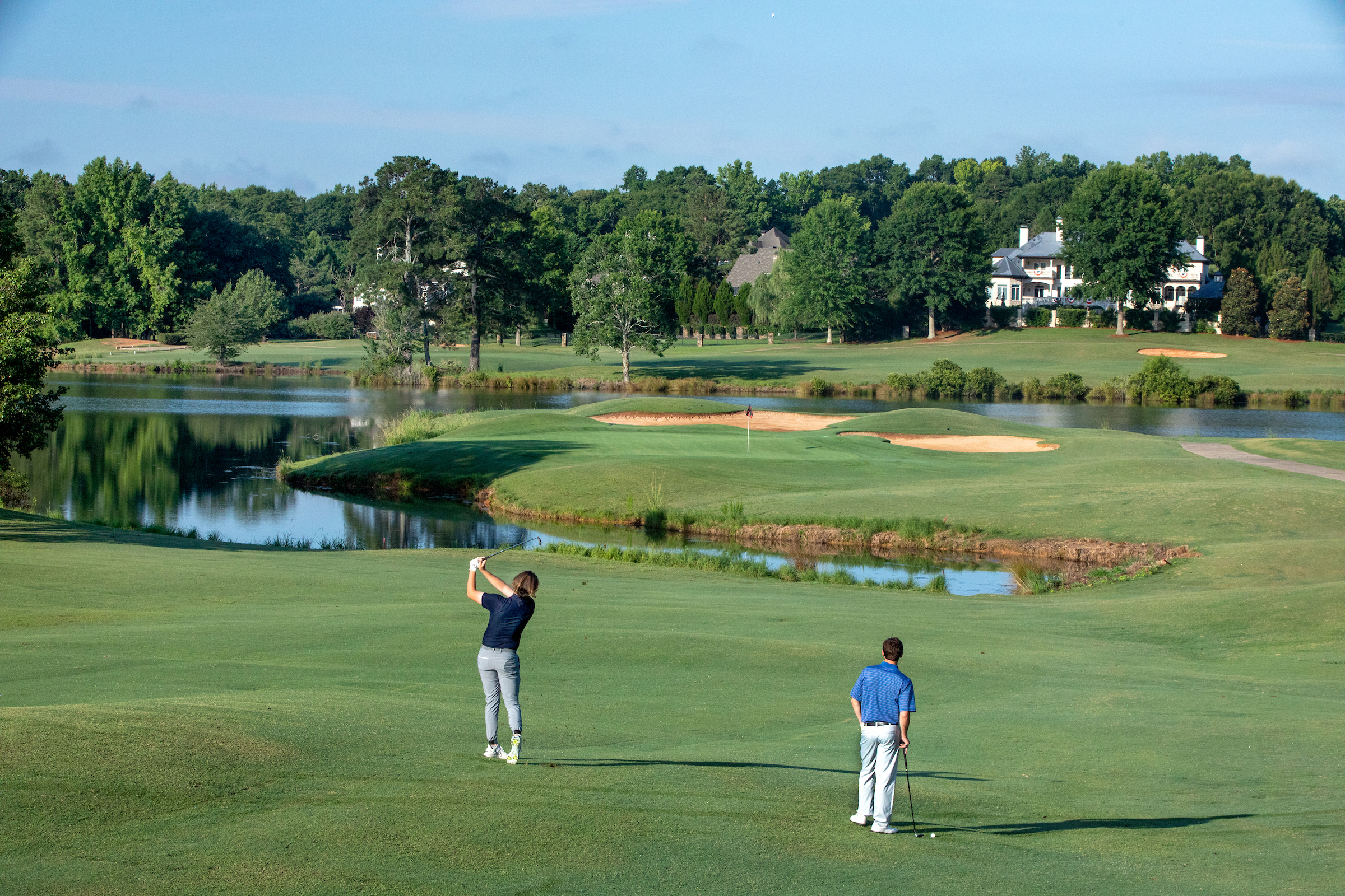 golfers on course