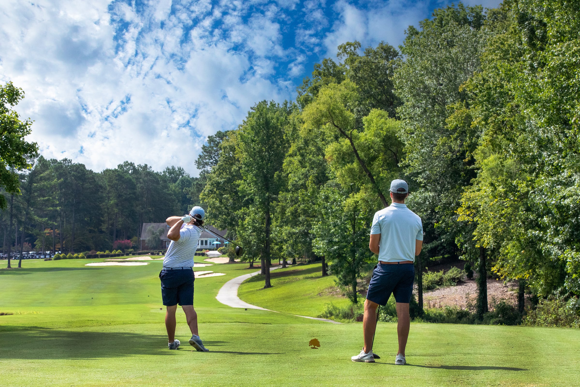 golfers on course