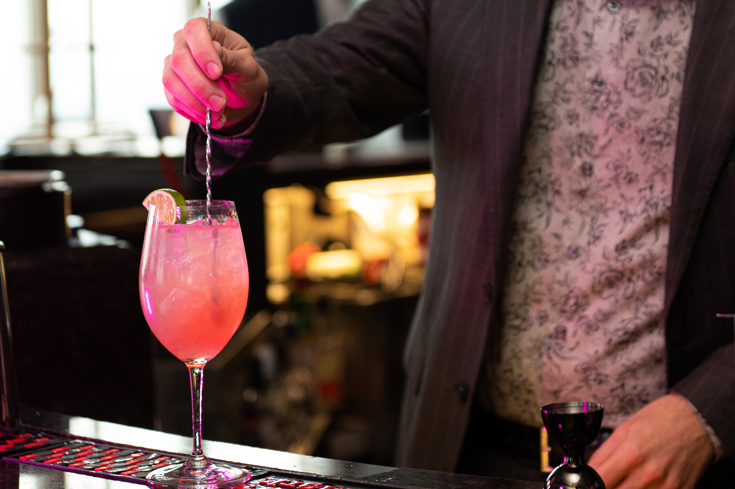 Bartender creating a cocktail