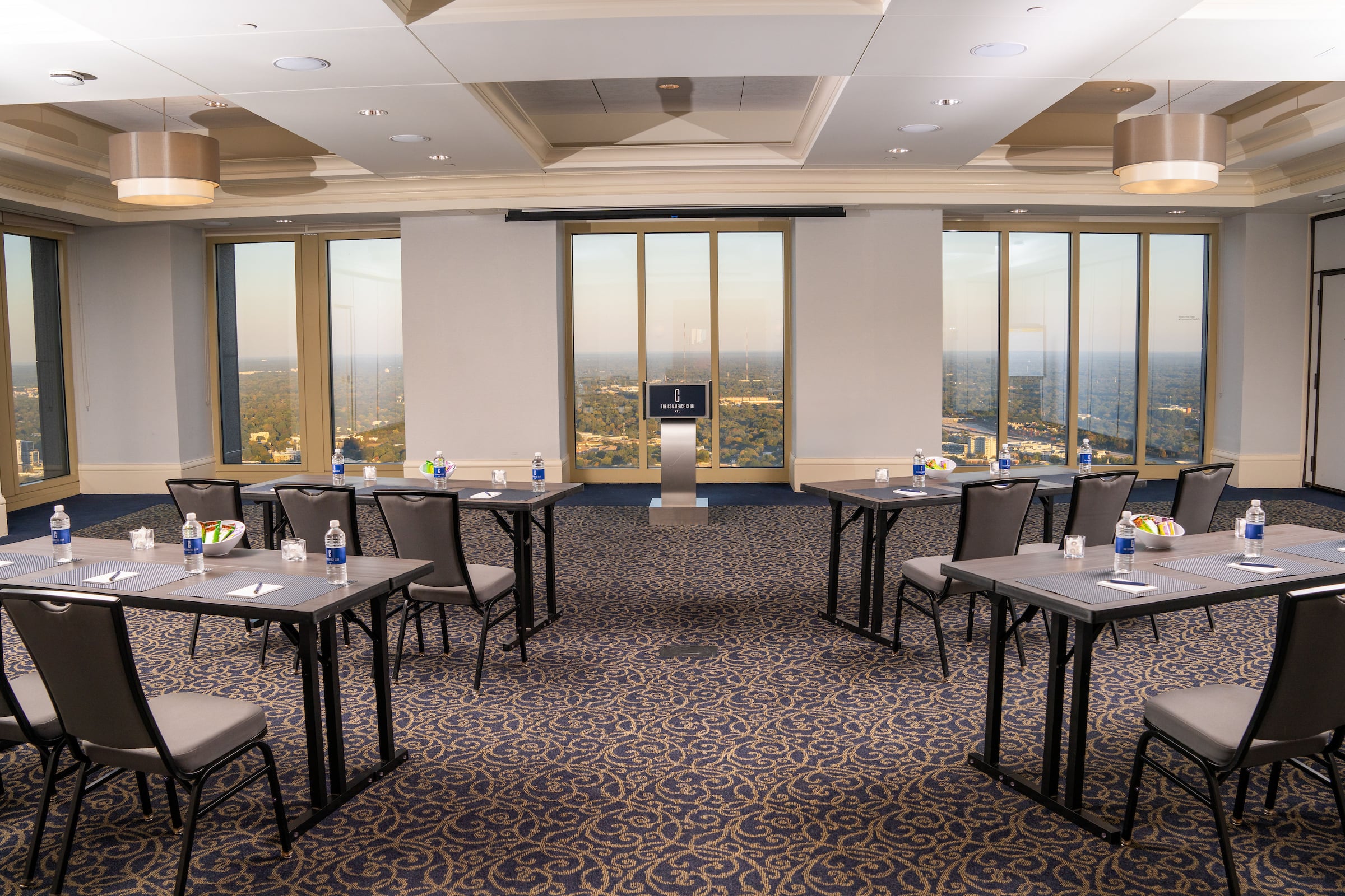 Lane B Room at The Commerce Club Atlanta set up as classroom