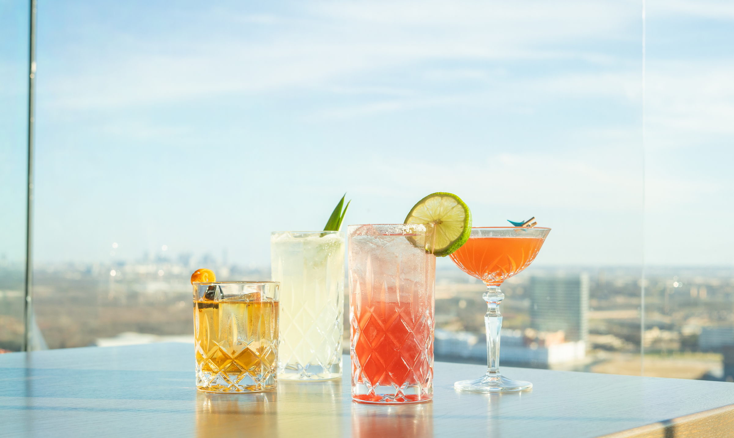 Table of cocktail drinks