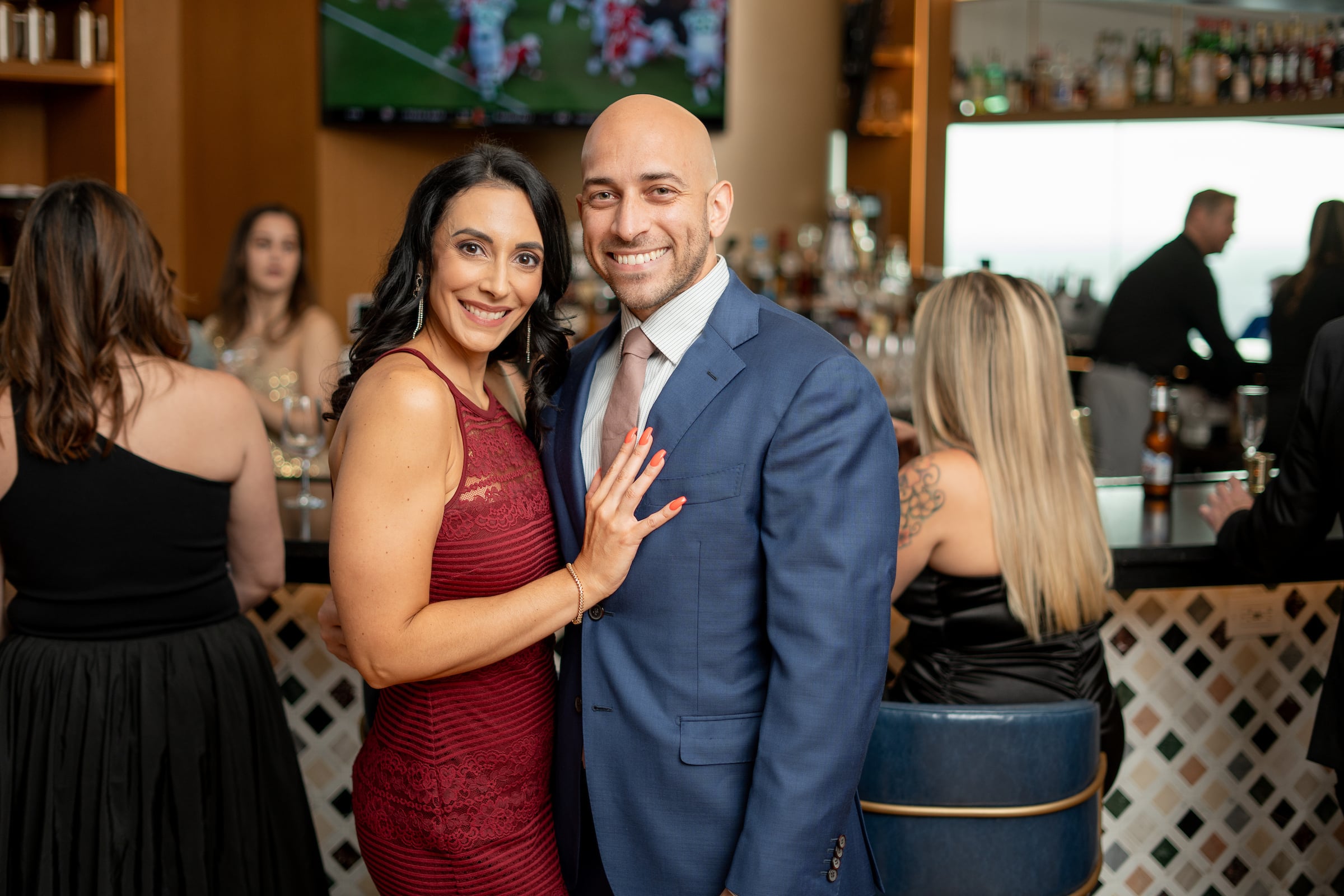 Couple posing at private event