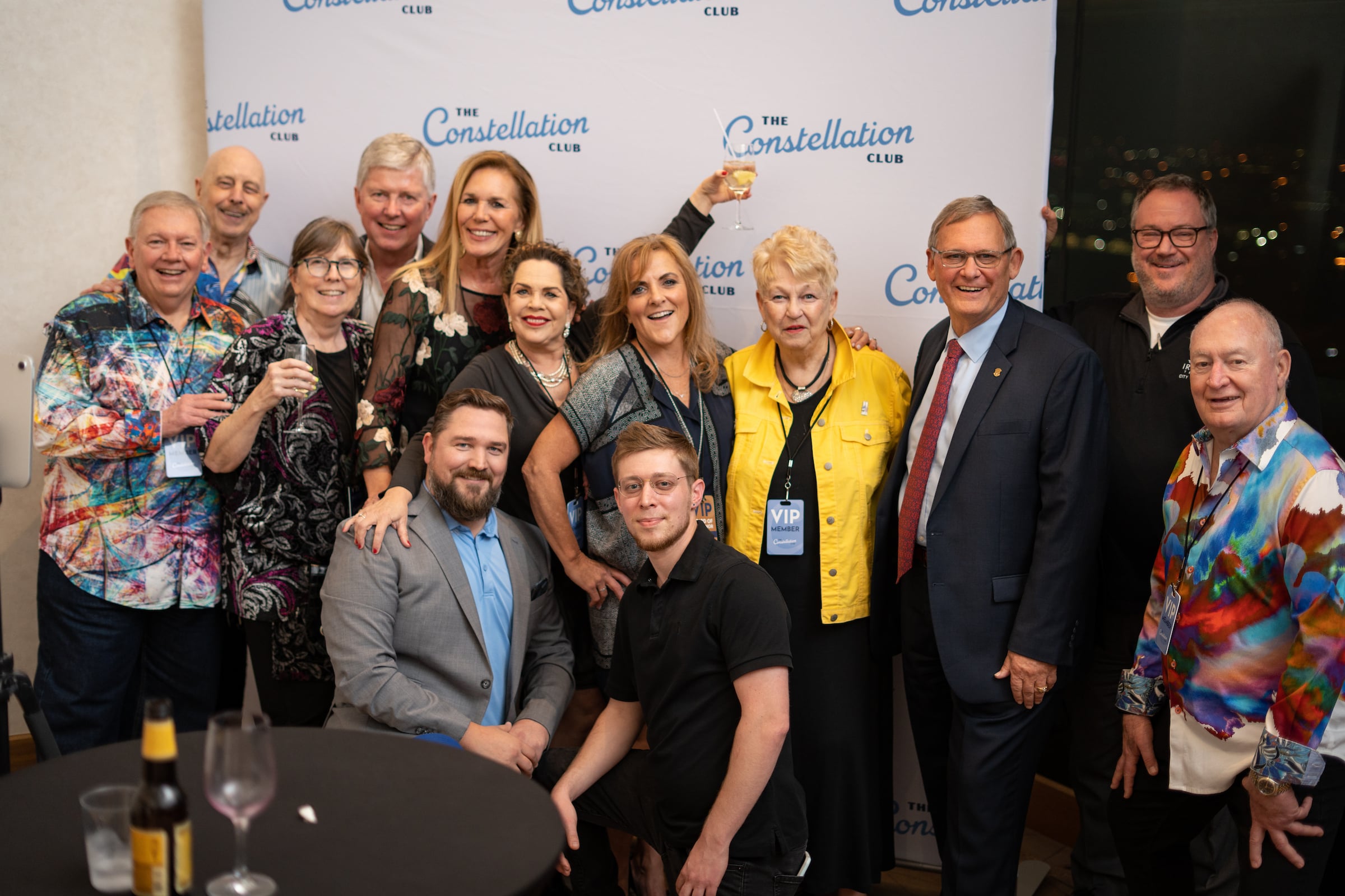 Large group of men & women at a private event