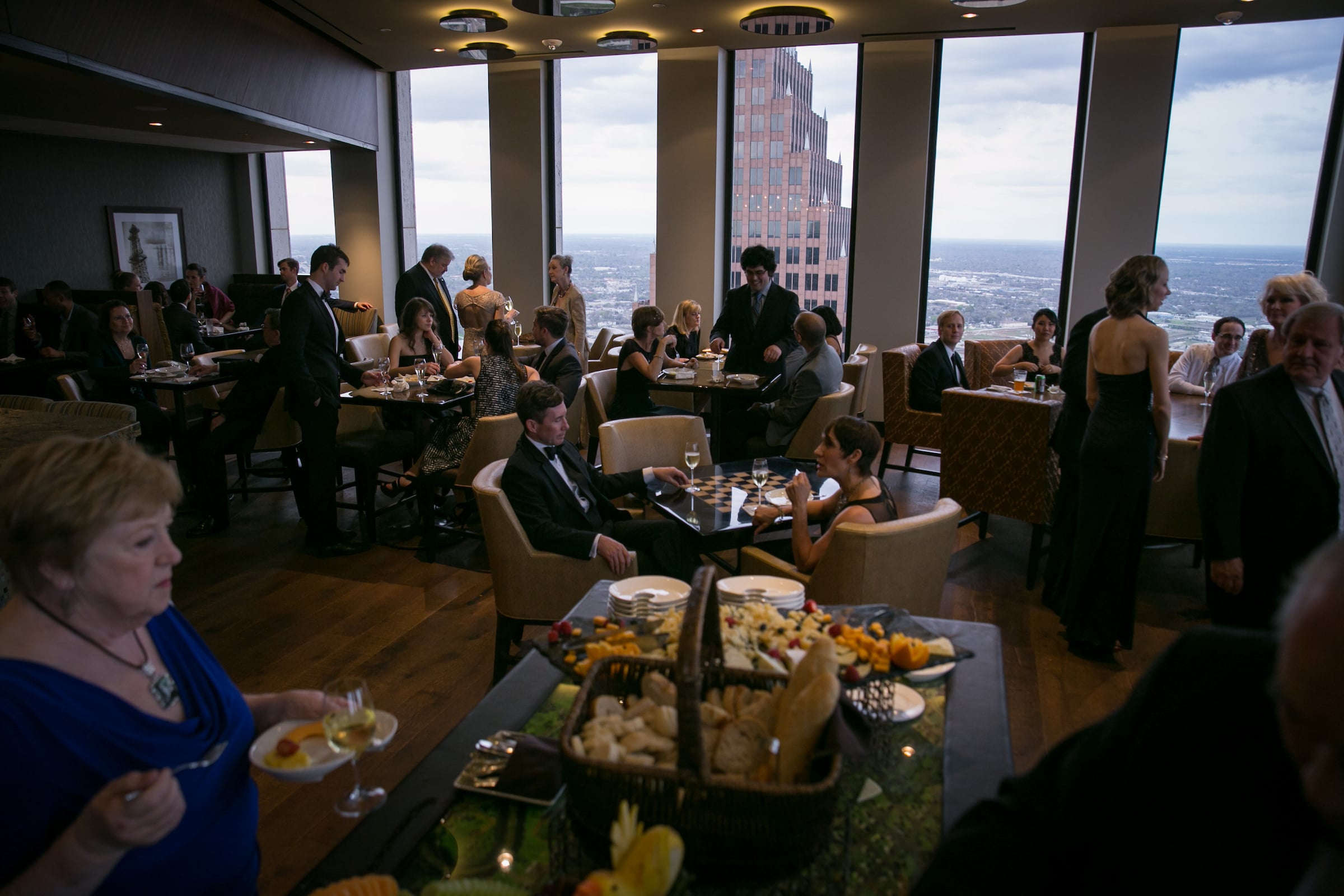 The Houston Club dining room full of people for a private event