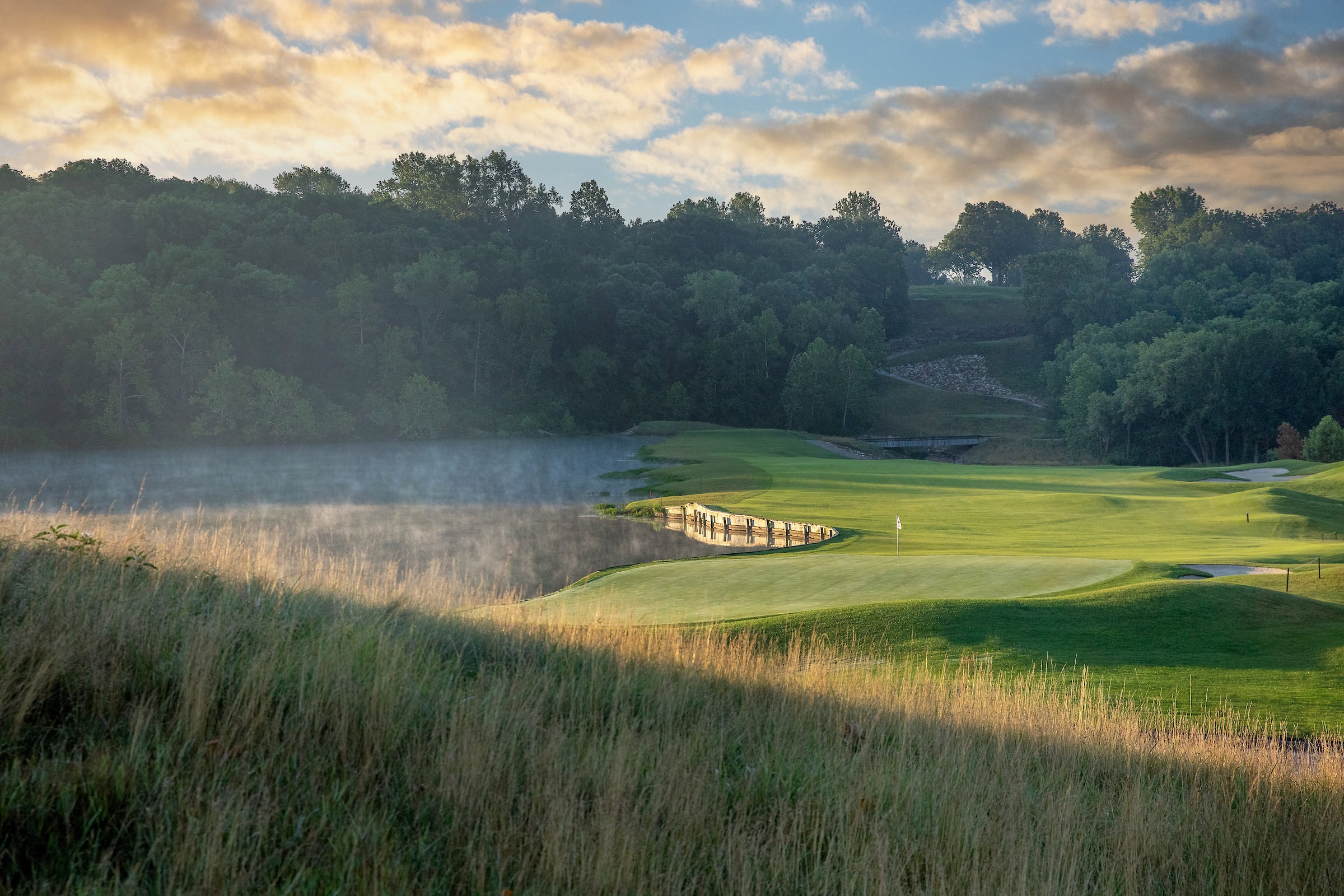 Golf course at dusk