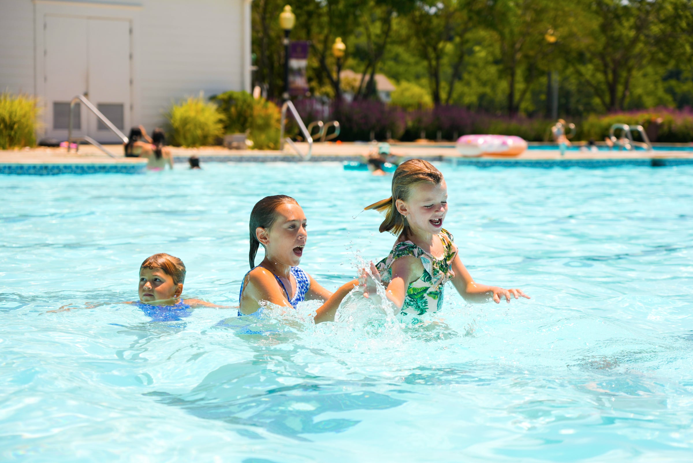 Kids playing in the pool