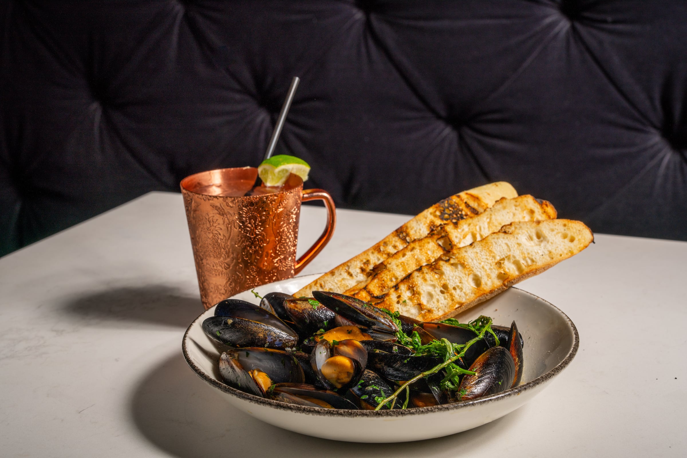 Plate of food & drink