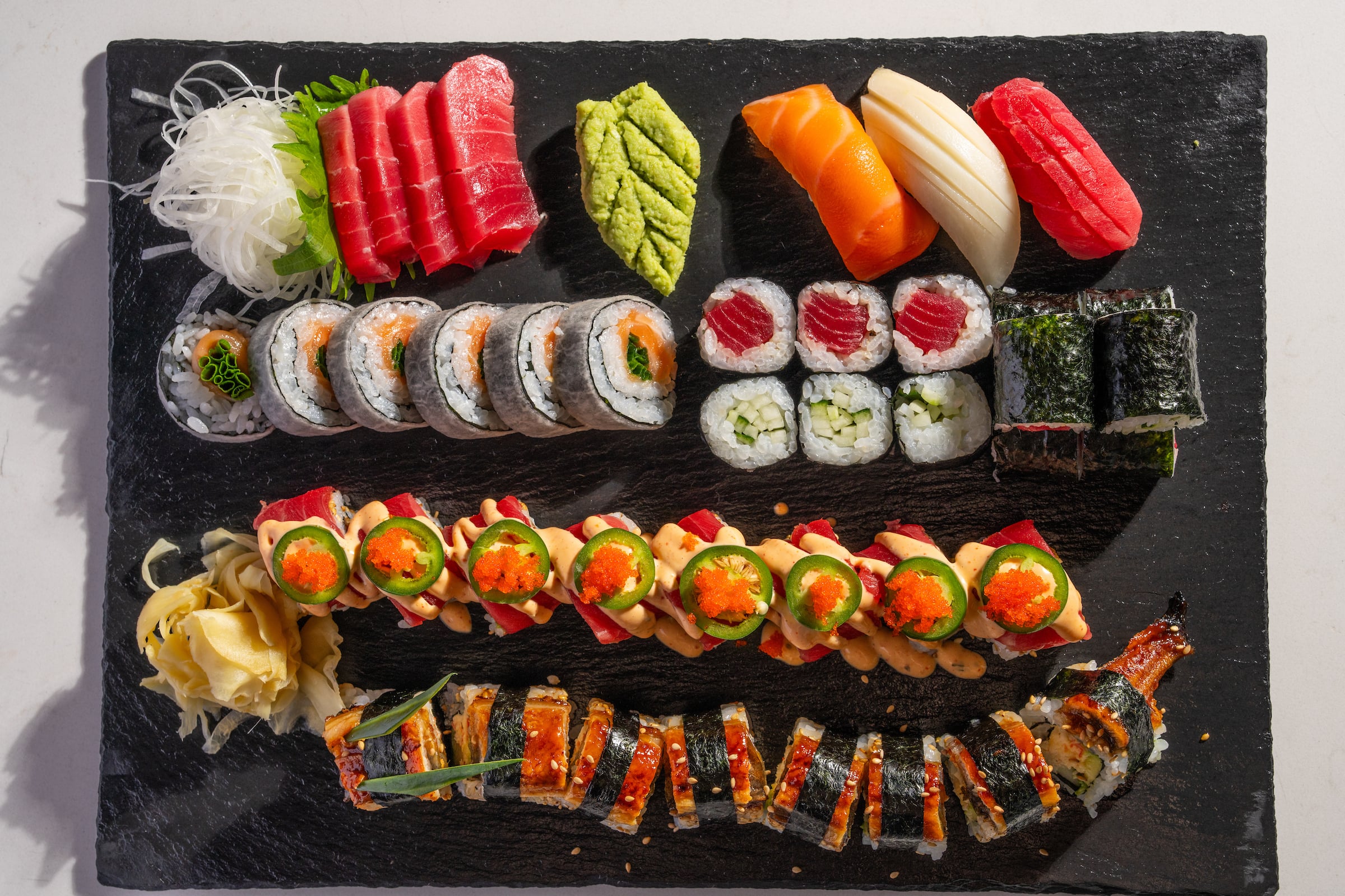 Sushi Board with a variety