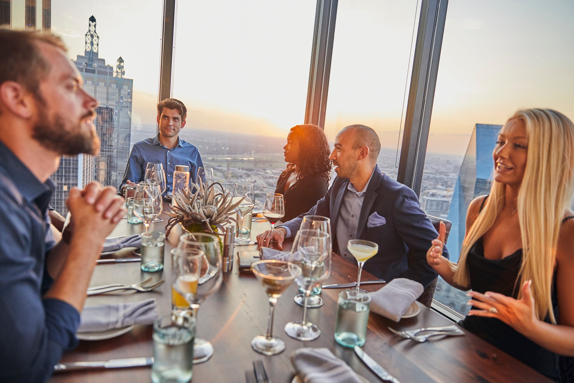 Tower Club Dallas group of diners