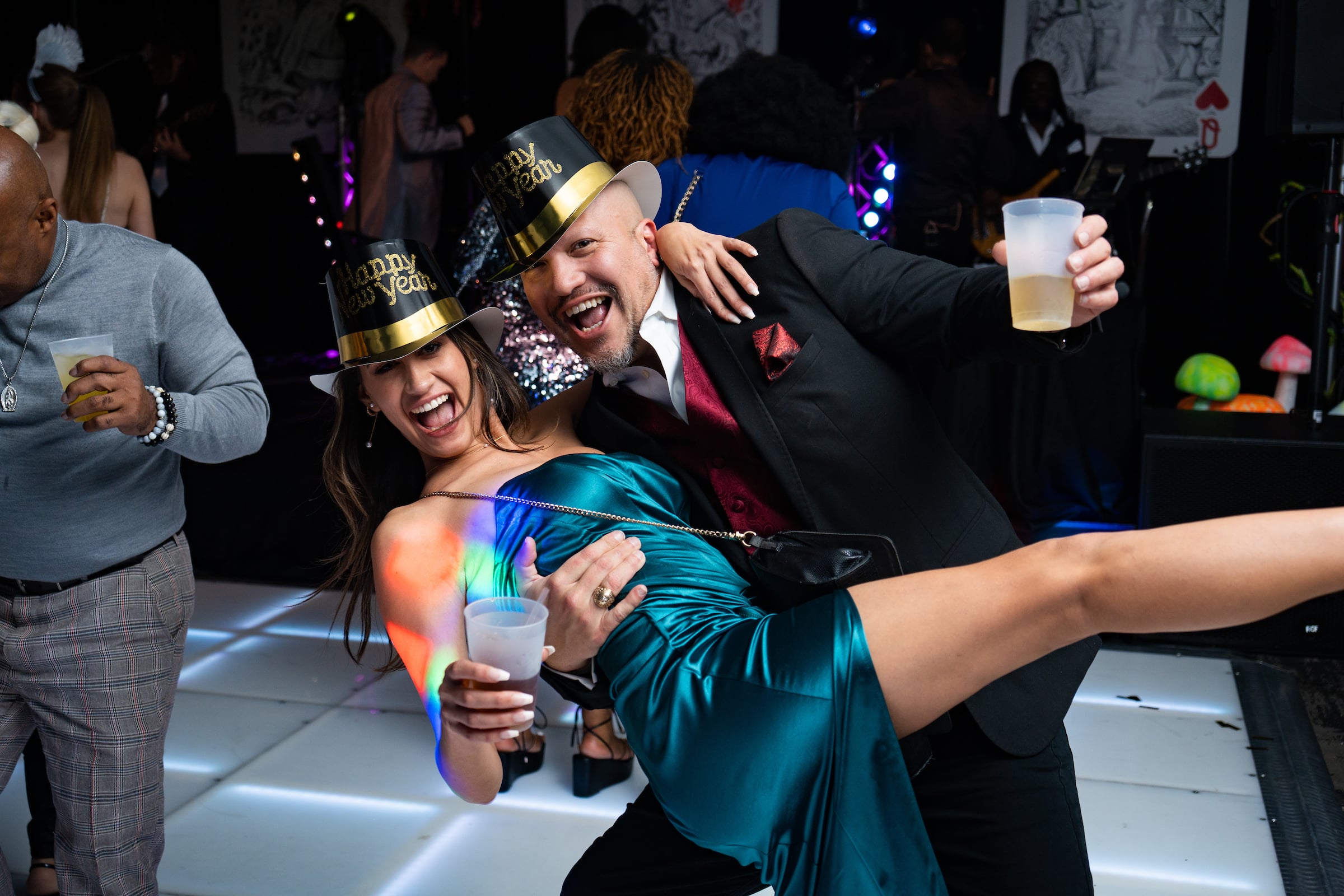 Man & Woman dancing at Tower Club Dallas New Years Eve Party