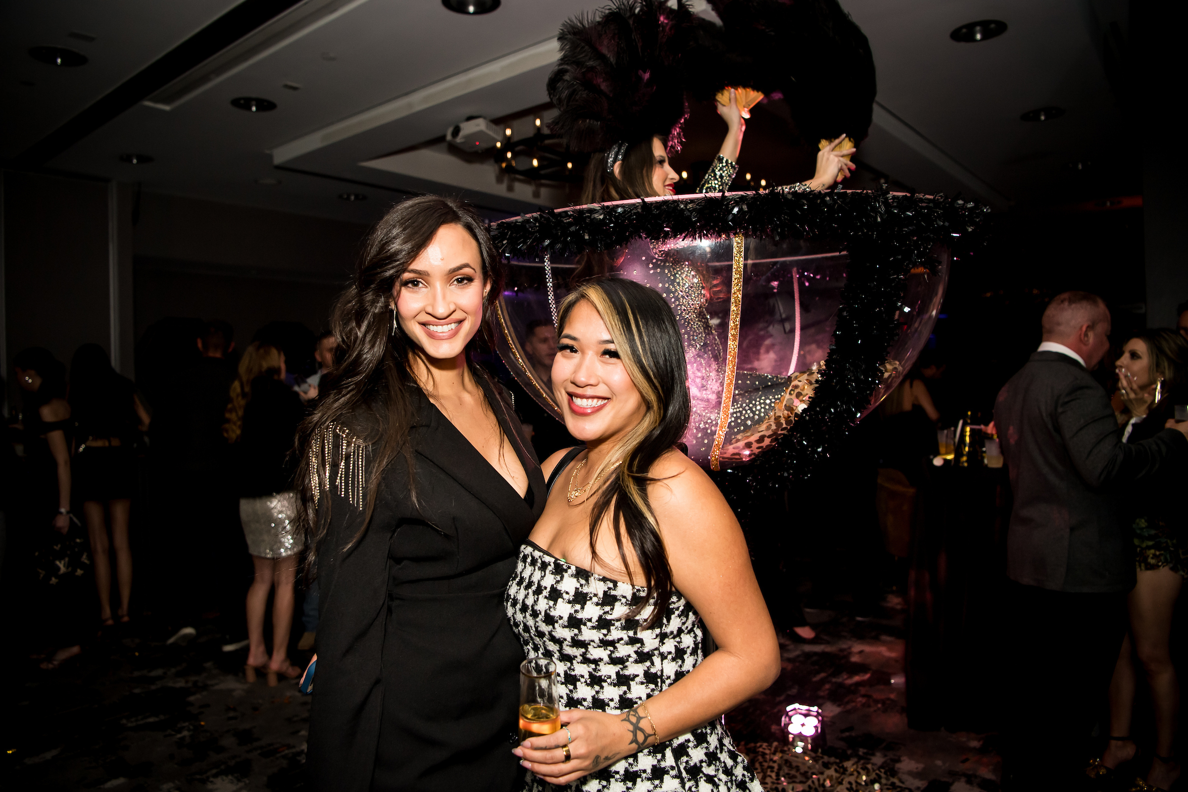 Two Women at Tower Club Dallas NYE Party