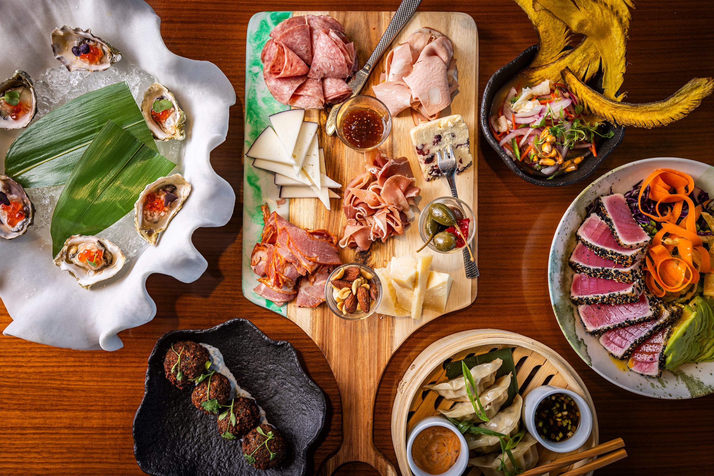 Multiple Plates of Food