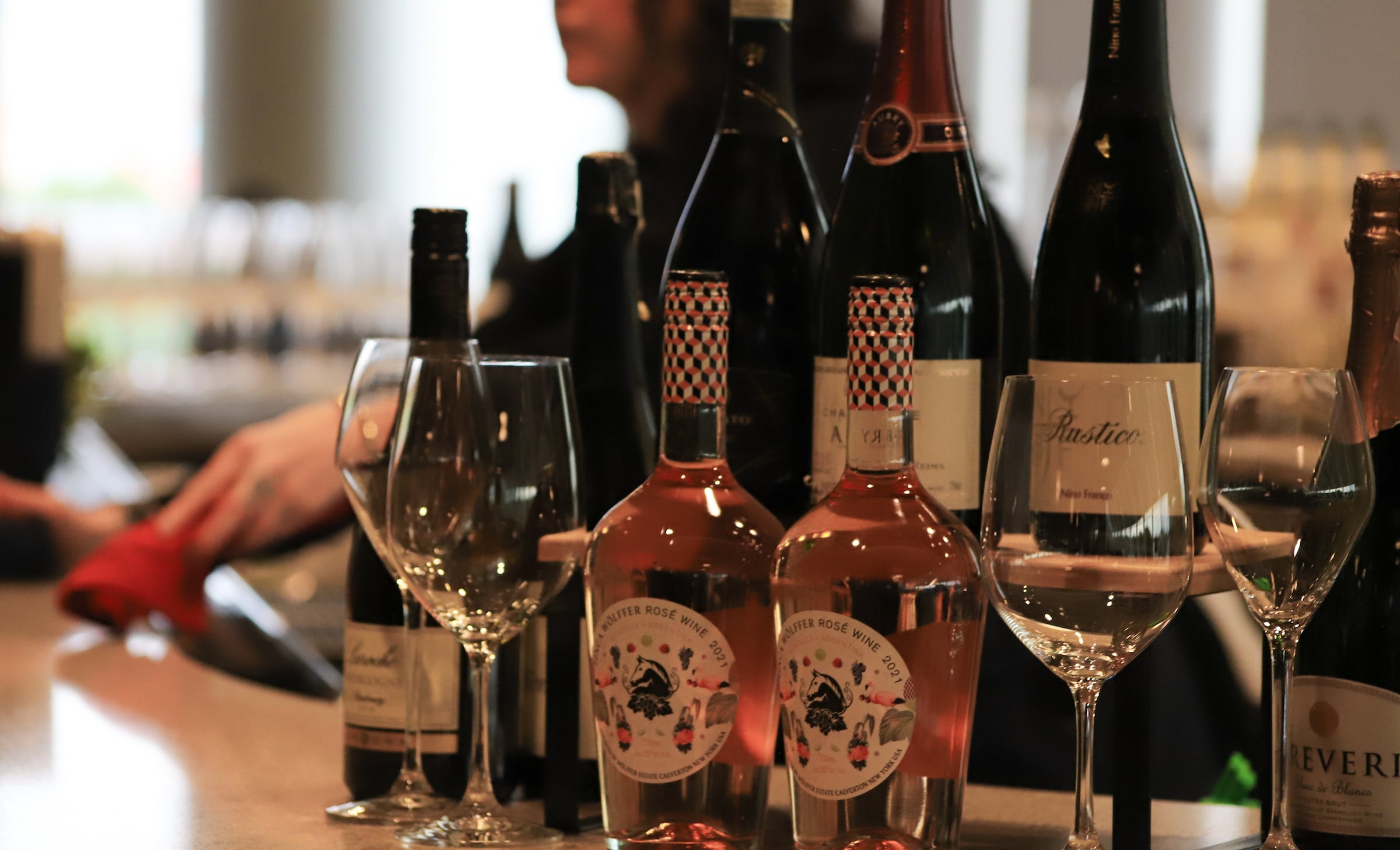 Wine bottles & glasses