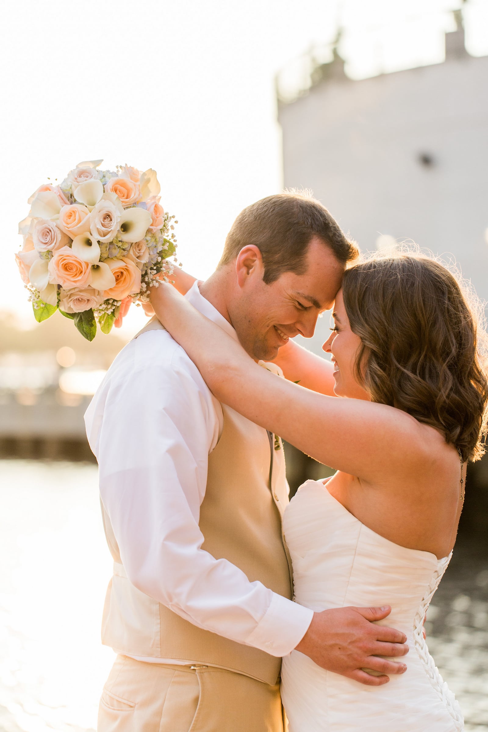 Bride & Groom with foreheads together