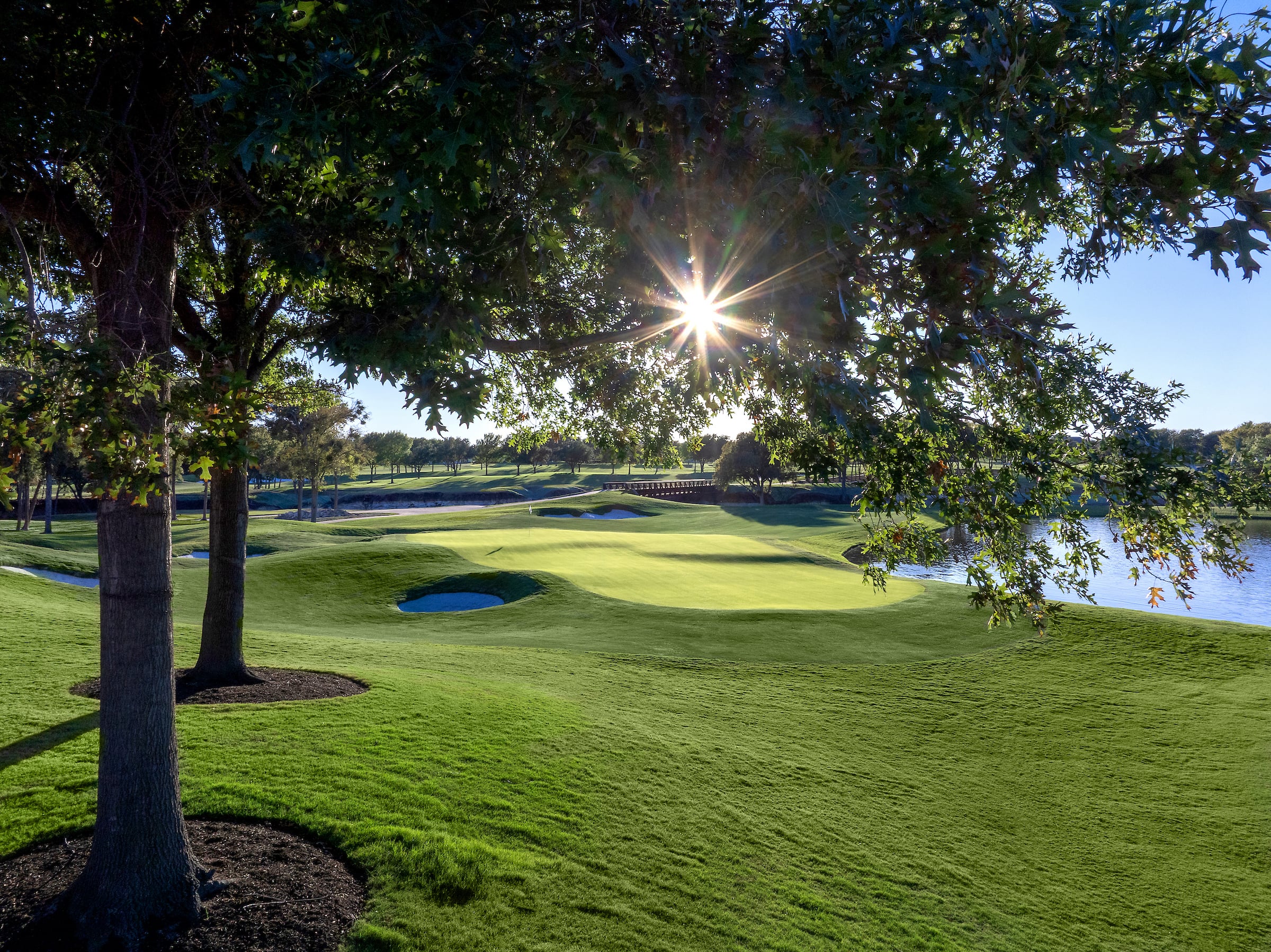 Golf course and pond