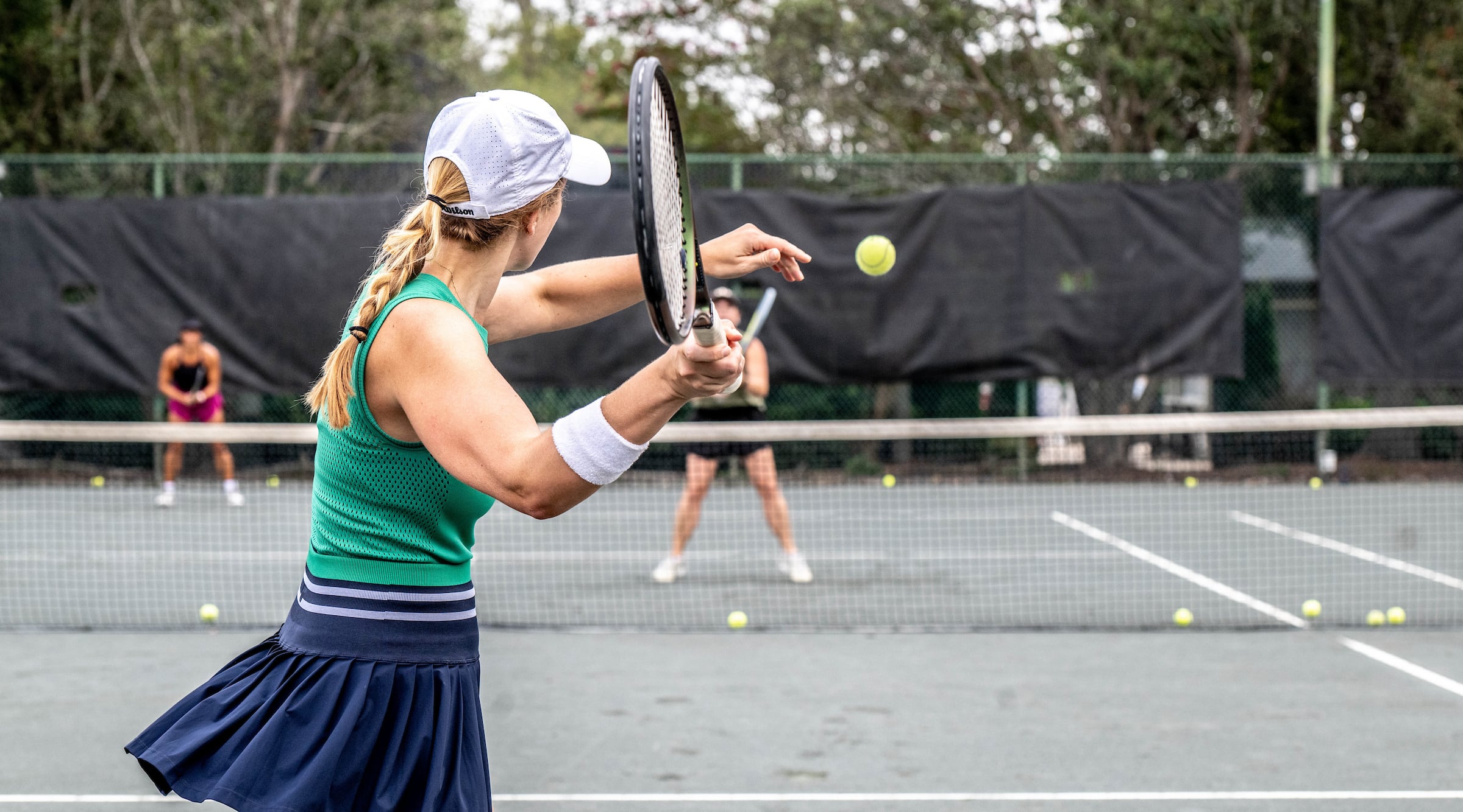 Woman playing tennis