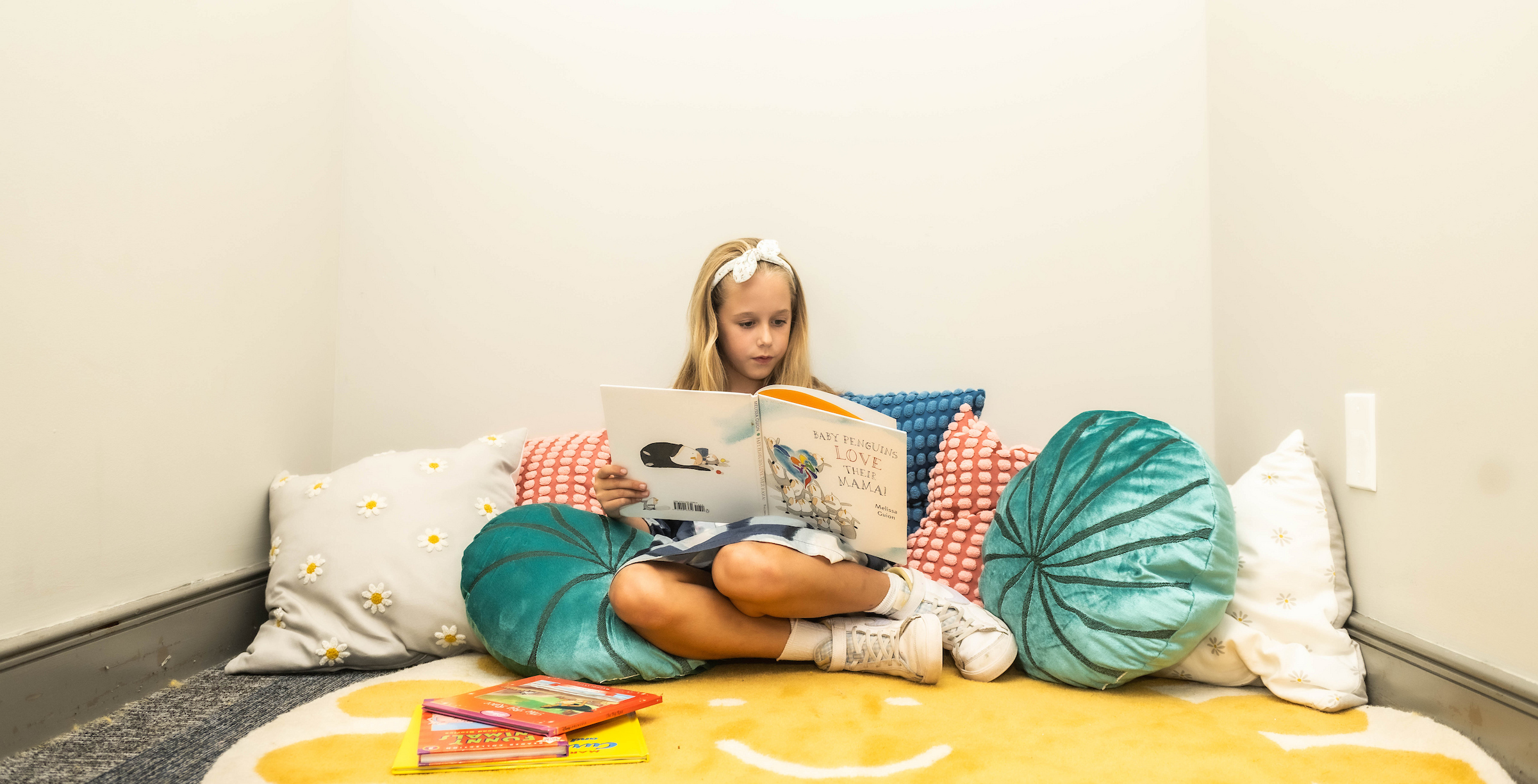 Child reading a book