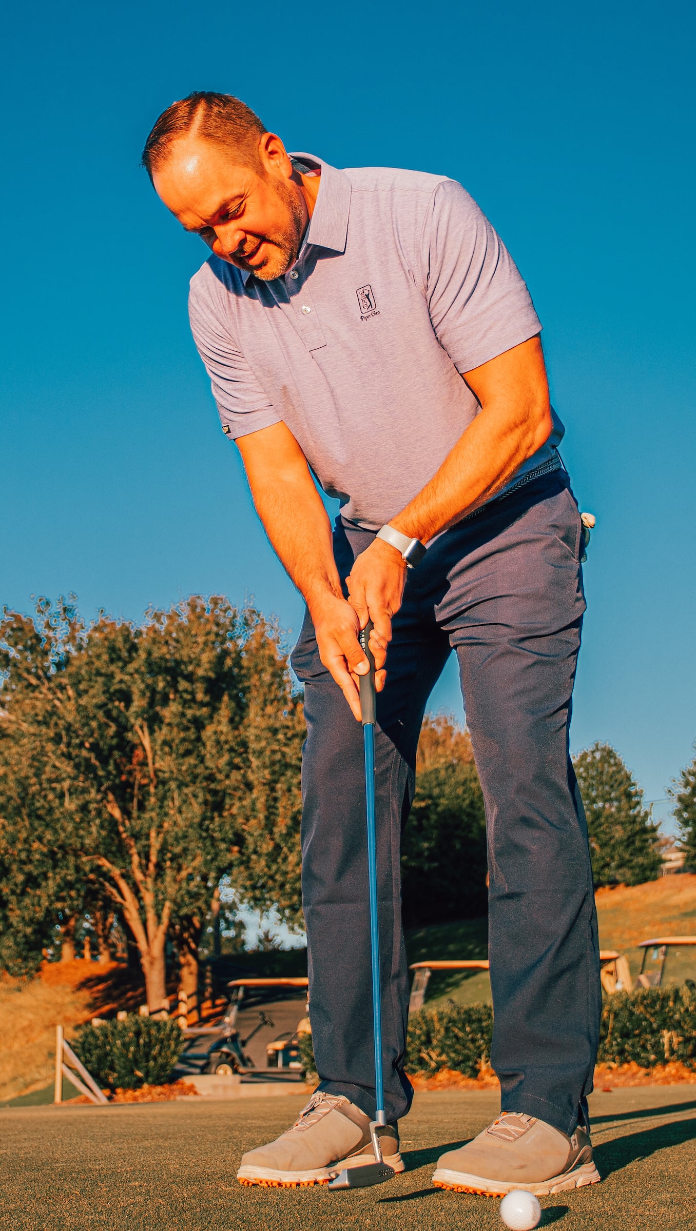 Man putting