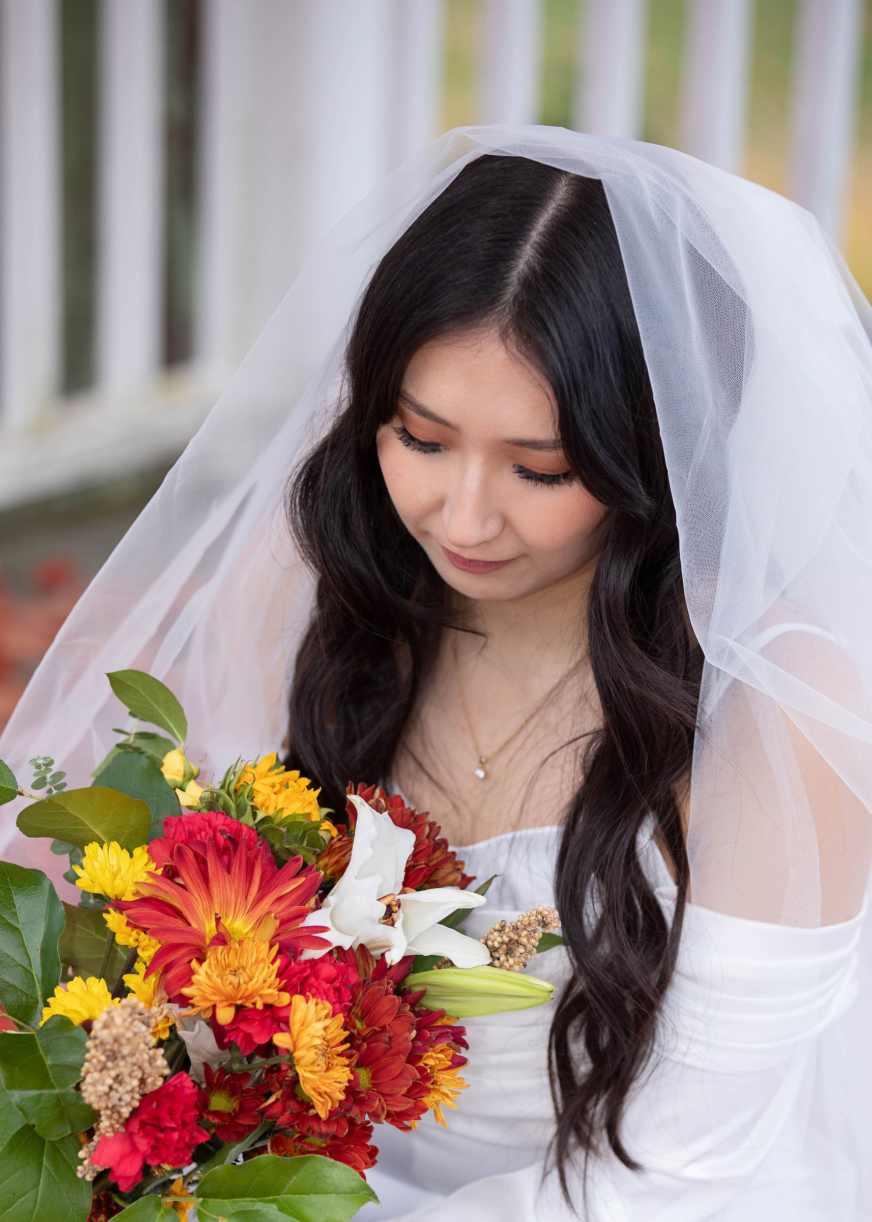 Bride with bouquet