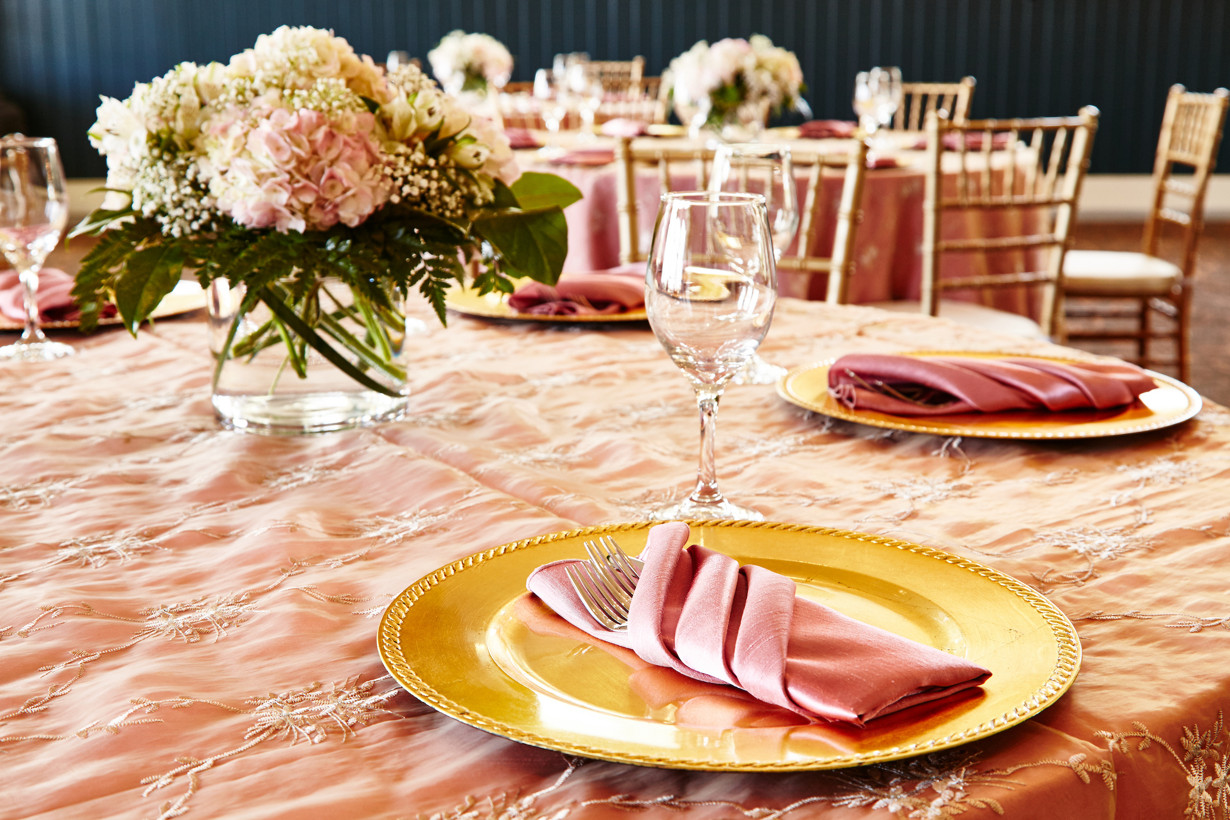 table set up for wedding reception