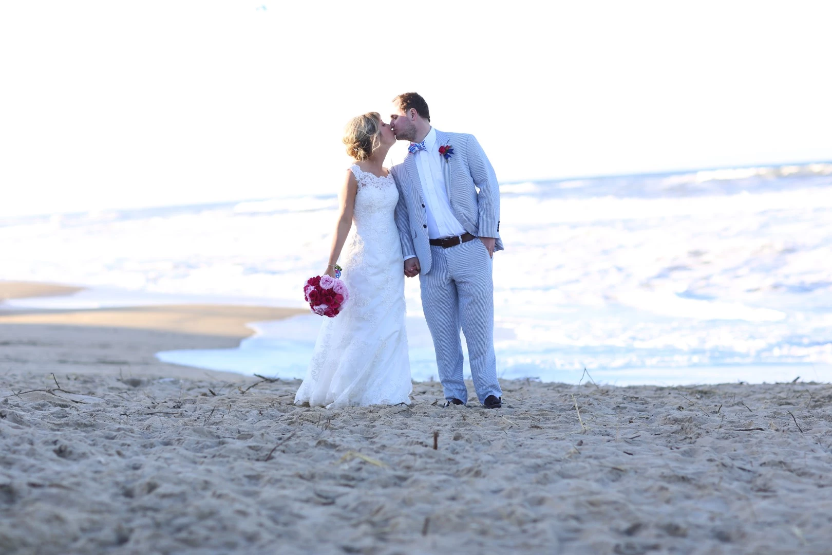 Nags Head Golf Links - Bride and Groom on beach