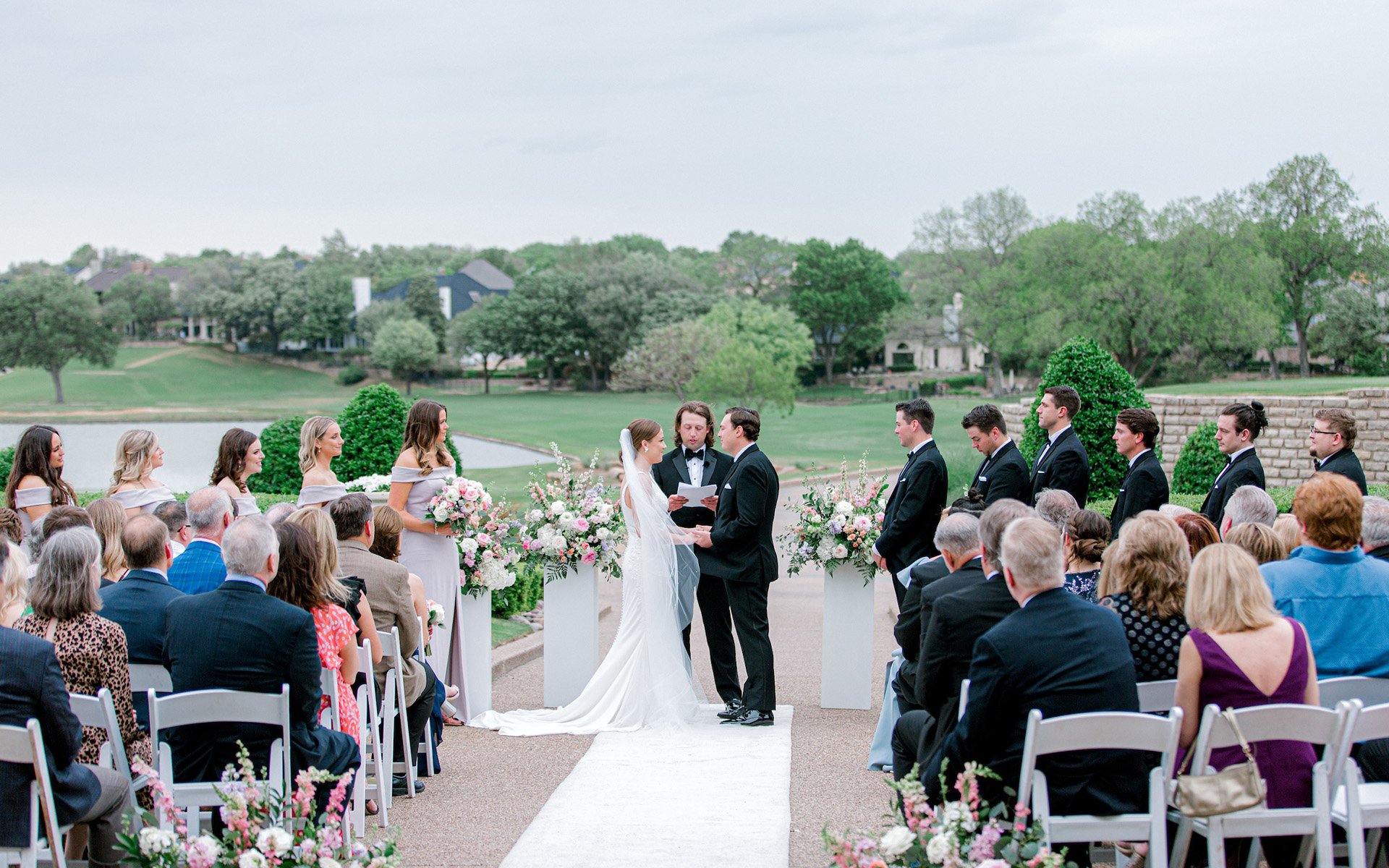 Frisco Wedding Ceremony overlooking Stonebriar Country Club golf course