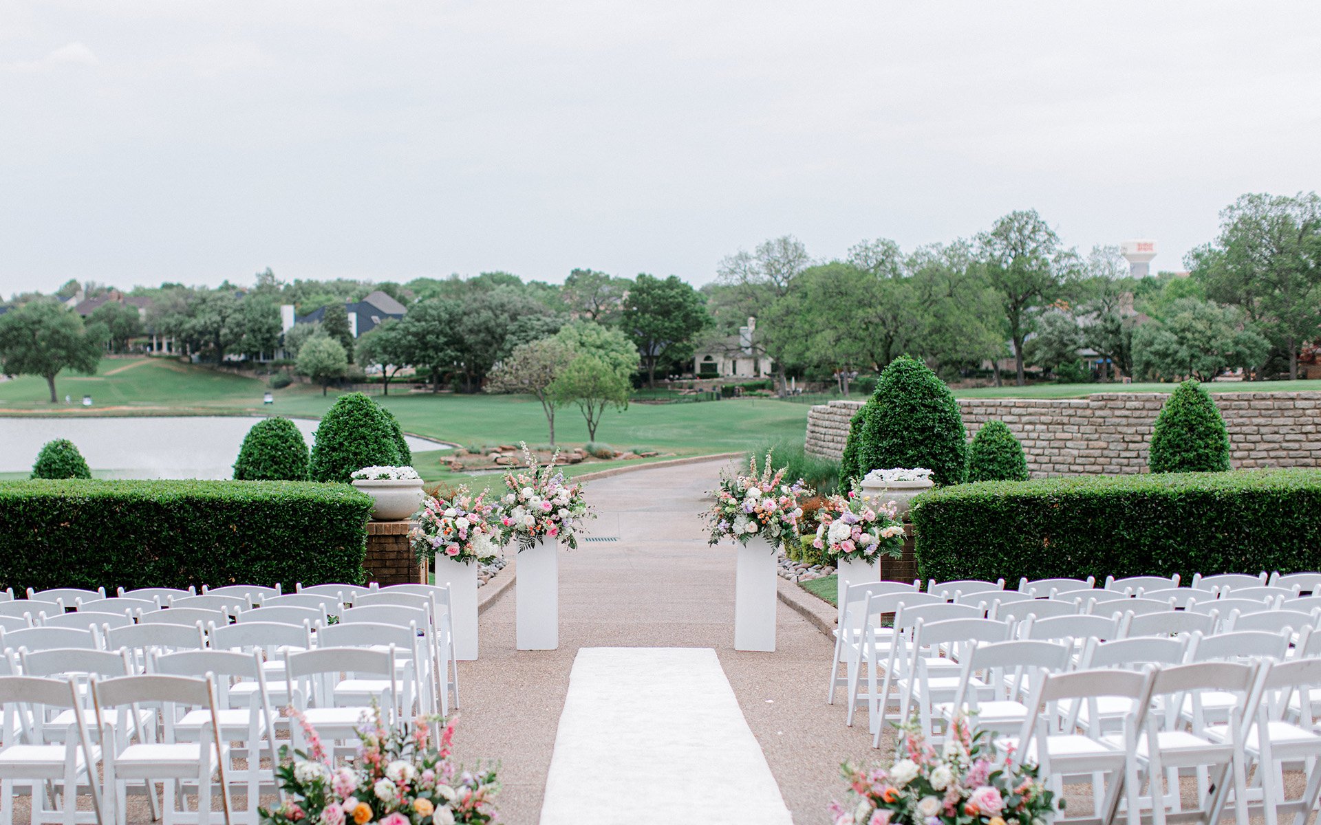 Elegant outdoor country club wedding ceremony Stonebriar